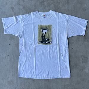 Vintage white Little City cafe Austin TX coffee graphic t shirt